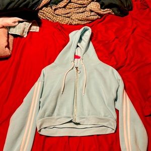 Light blue cropped jacket zip up slightly worn